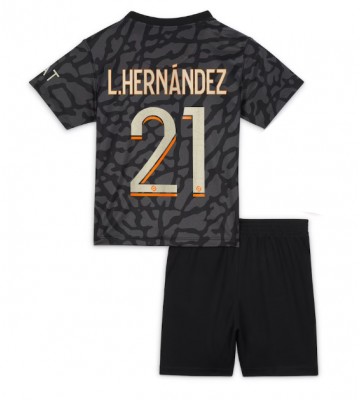 Paris Saint-Germain Lucas Hernandez #21 Replica Third Stadium Kit for Kids 2023-24 Short Sleeve (+ pants)